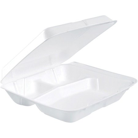 DART CONTAINER Container, 3-Compart, 15-3/5"x19-9/10"x16-9/10", 200/CT, WE PK DCC80HT3R